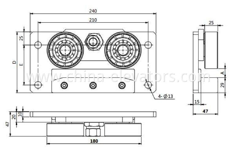 Car Guide Shoe for Home Elevators 10mm 16mm 